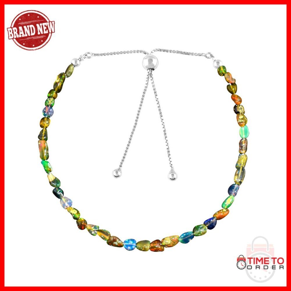 925 Sterling Silver Adjustable Gemstone Bracelet, 10 Inch, Healing Crystal